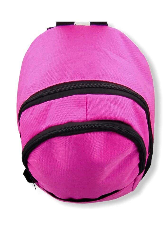 Üç Fermuarlı Pembe Sırt Çantası Üç Fermuarlı Pembe Sırt Çantası