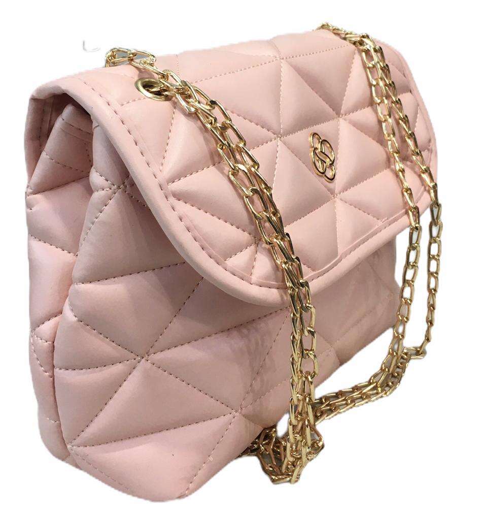 Zincir Saplı Çapraz Çanta Pudra Pembe Zincir Saplı Çapraz Çanta Pudra Pembe