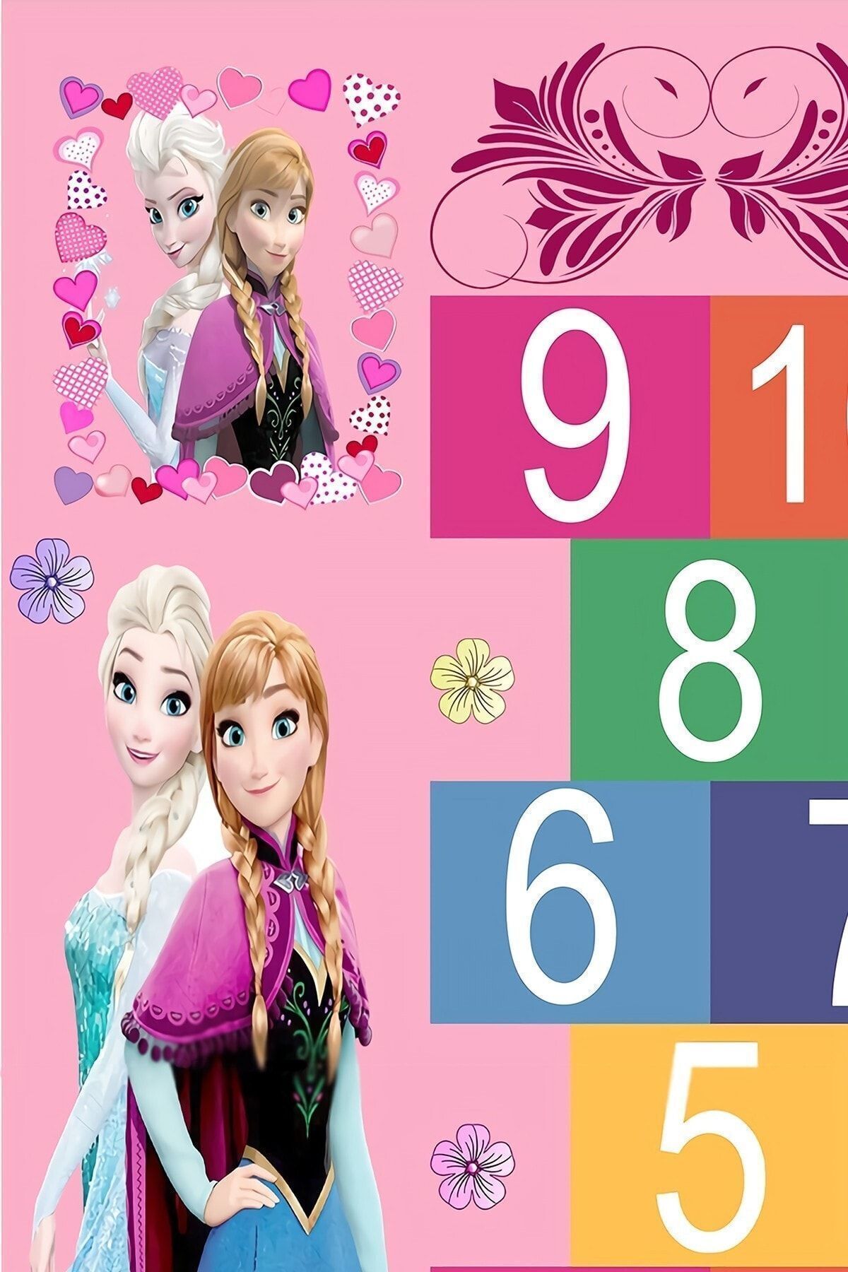 Elsa Seksek Dijital Baskı Yıkanabilir Kaymaz Taban Leke Tutmaz Çocuk Ve Bebek Halısı