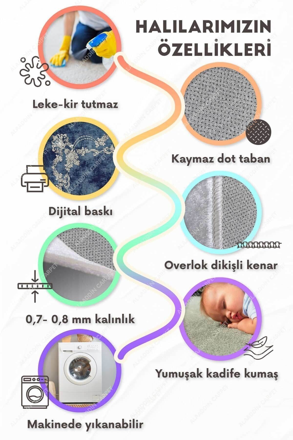 Kaplumbağa Dijital Baskı Yıkanabilir Kaymaz Taban Leke Tutmaz Mutfak Halısı